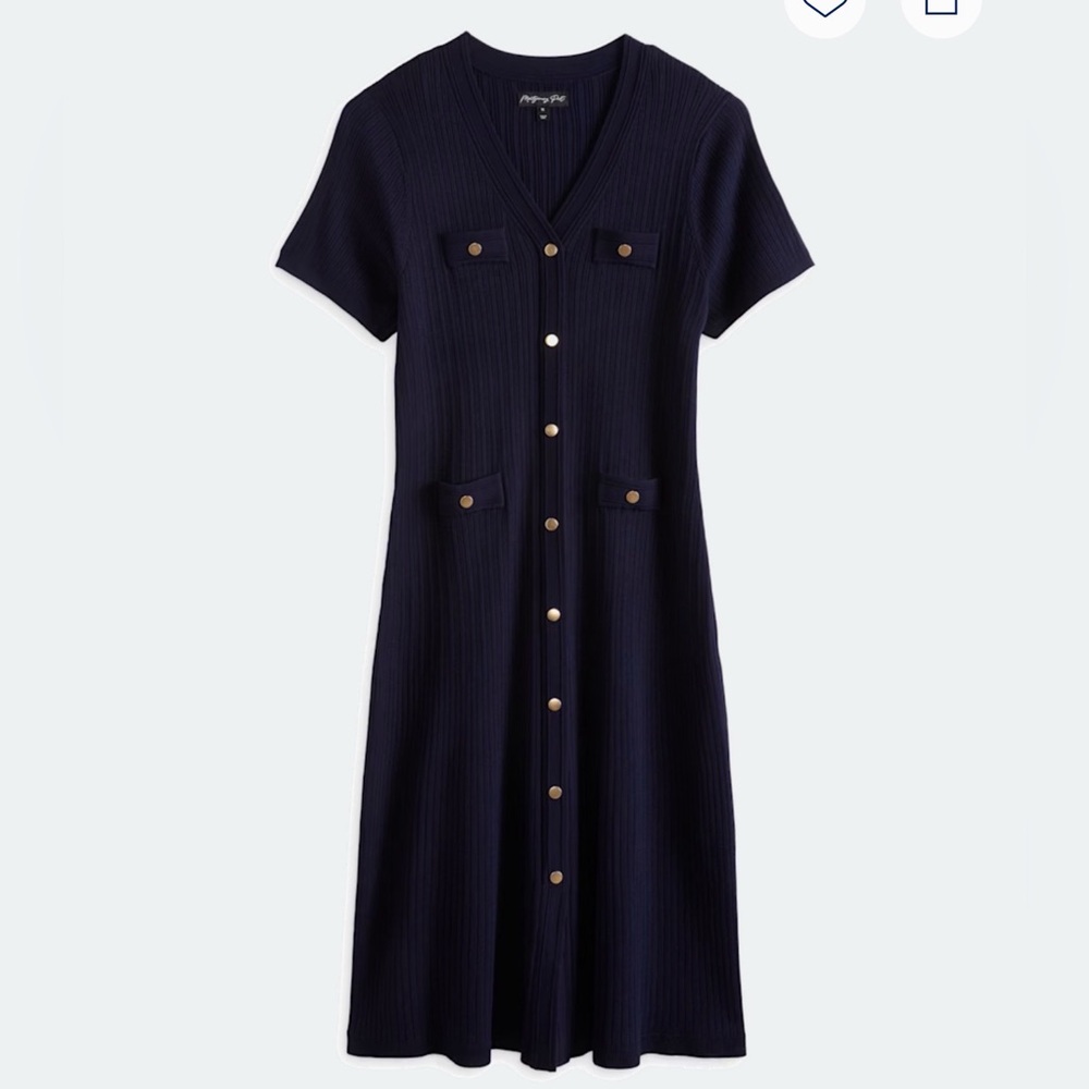 Montgomery Post Roze Button Down Detail Dress